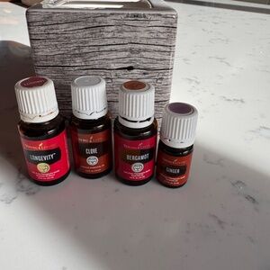 YOUNG LIVING BUNDLE OF BUNDLE OF 4 LONGEVITY, CLOVE, BERGAMOT, GINGER